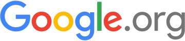 Zdjęcie przedstawia logo Google.org złożone z dużego niebieskiego G, małego czerwonego o, pomarańczowego o, niebieskiego g, zielonego l, czerwonego e oraz szarej kropki i skrótku org.
