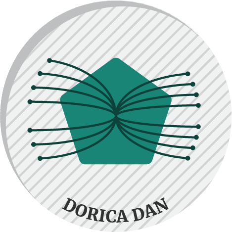 Badge of Dorica Dan, being nominated by 7 people and nominating another 8.