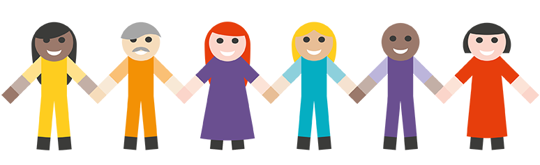 Illustration of people holding hands