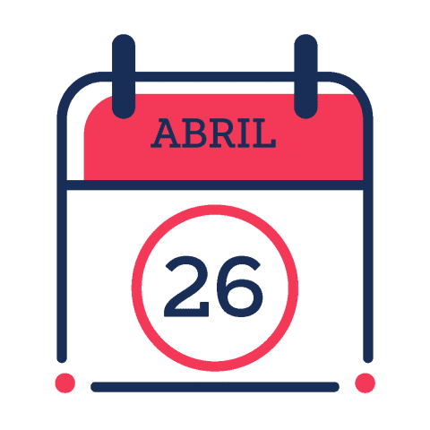 icono de calendario abril veinte y seis