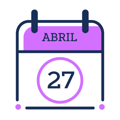 icono de calendario abril viente y siete