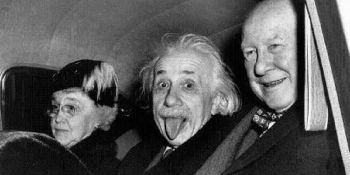 Albert Einstein showing tongue