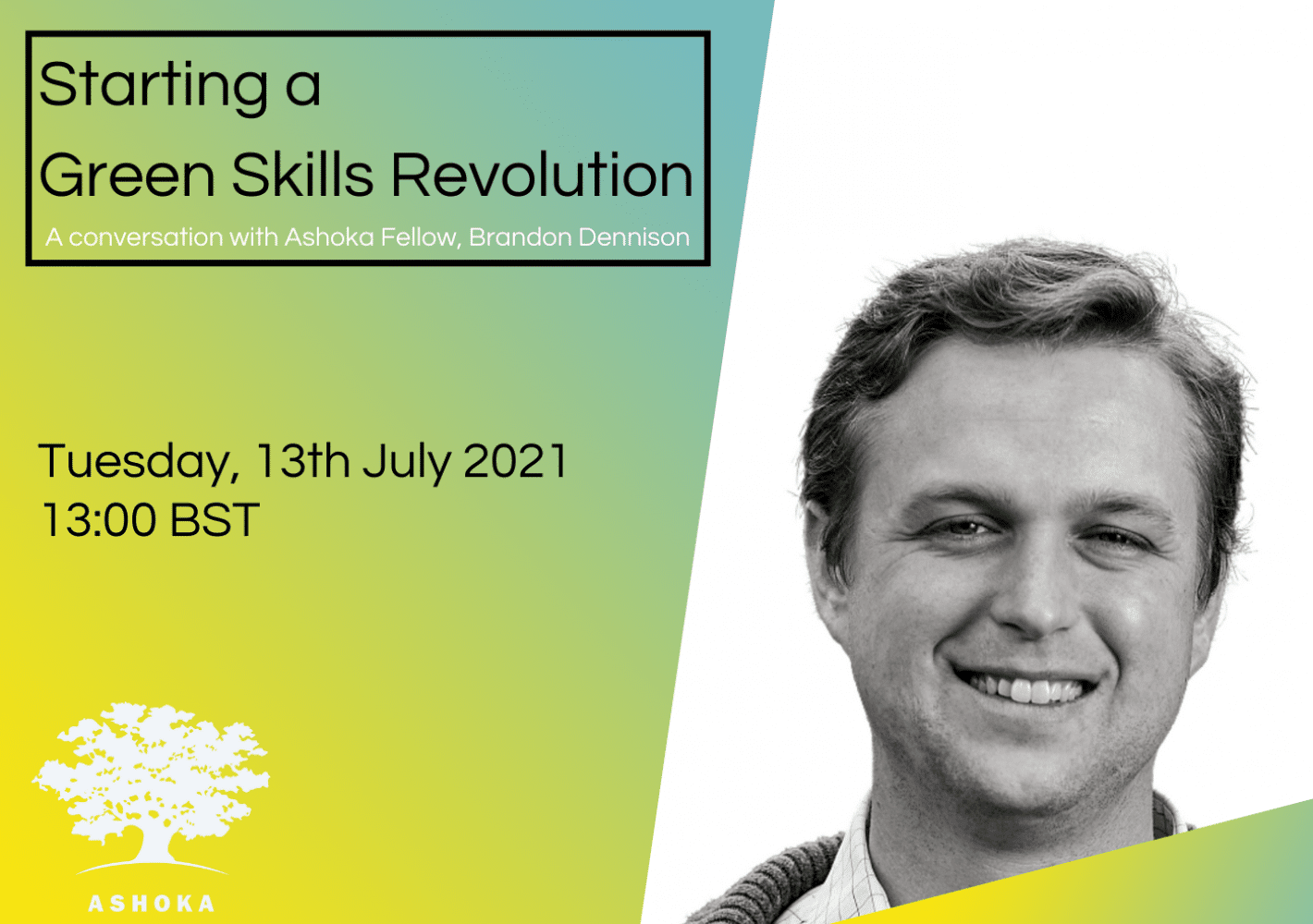 Poster for the webinar: Starting a Green Skills Revolution