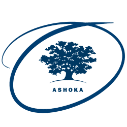 Ashoka logo with frame in blue 