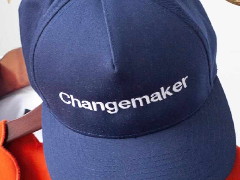 Cap with Changemaker written on it