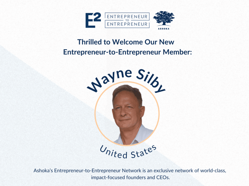 A graphic welcoming Wayne Silby, a US-based E2 member, to the network 